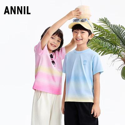 Вязаная футболка Annil для детей с круглым вырезом и короткими рукавами