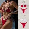 Новые сексуальные комплекты бикини с завязками на шее, купальник для женщин, бразильские купальники, женские двухсекционные купальные костюмы, летняя пляжная одежда