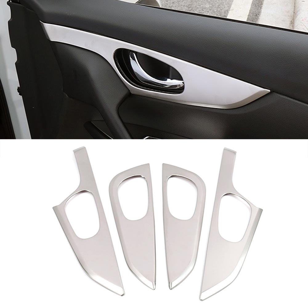 Для Nissan Qashqai J11 2014 внутренняя часть автомобиля ремонт внутренней дверной ручки рама отделка автоаксессуары из нержавеющей стали