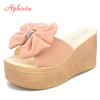 Fashion Aphixta 9cm Heels Slides Women's Shoes Woman Slippers Flip Flops Wedge Platform Shoes Woman Beach Slippers Zapatos Mujer