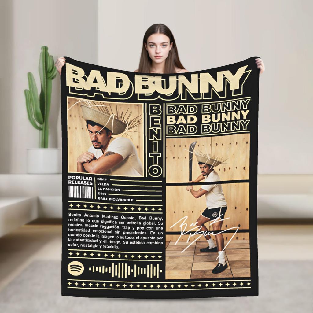 DTMF Еще Больше Фото Пуэрто-Рико Лягушка Bad Bunny Альбом Плед Мягкий Плюшевый Плед Для Детской Комнаты Фланелевая Простыня Покрывало