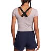 Under Armour Meridian Fitted Moisture Thinging Breathable Comfortable Short Sleeve T Shirt Women Tops Lithe-Gray 1379156-015