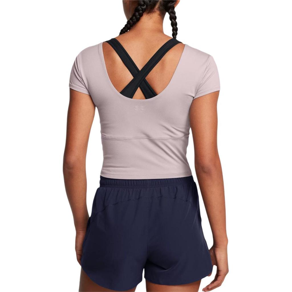 Under Armour Meridian Fitted Moisture Thinging Breathable Comfortable Short Sleeve T Shirt Women Tops Lithe-Gray 1379156-015