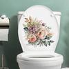 Toilet Sticker Floral Pattern Toilet Lid Sticker Self-Adhesive Bathroom Decal for Home