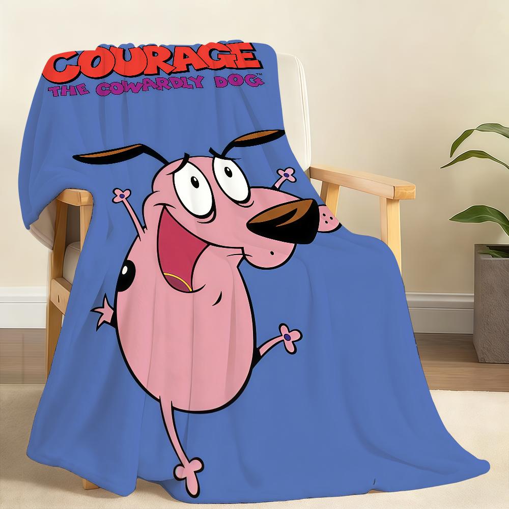 Kawaii Cartoon C COURAGE T The C Cowardly D DogS Blanket ForSoft Throw Blanket for Picnic Bed Sofa Home Bedroom Warm Comfortable
