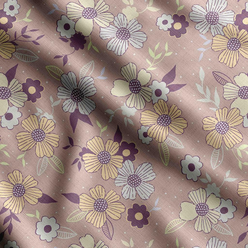 Soimoi Floral Print,  Cotton Cambric Quilting Fabric Sold by The Yard- 42 Inch Wide Medium Weight Cotton Fabric Sewing  Supplies