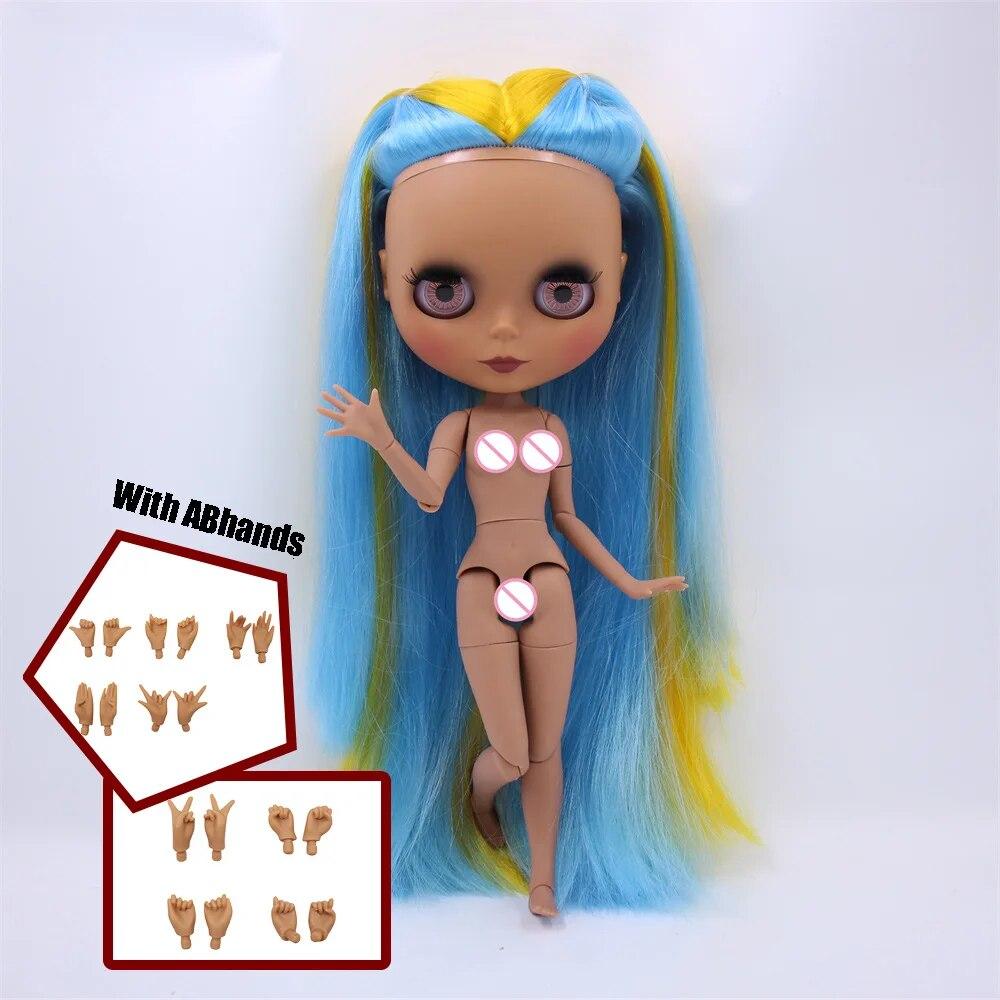 ICY DBS Blyth кукла шаровой шарнир, тело, разноцветные волосы, черная кожа, матовое лицо, телесная кукла и набор, кукла, игра-одевалка, подарок для девочки