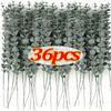 12/36 шт. Зеленые искусственные стебли эвкалипта, искусственные растения, листья эвкалипта, ветки, цветочный букет, свадебный, рождественский декор для вечеринки