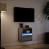 Wall Mounted TV Cabinet with LED Lighting Grey Sonoma 41 x 31 x 45 cm
