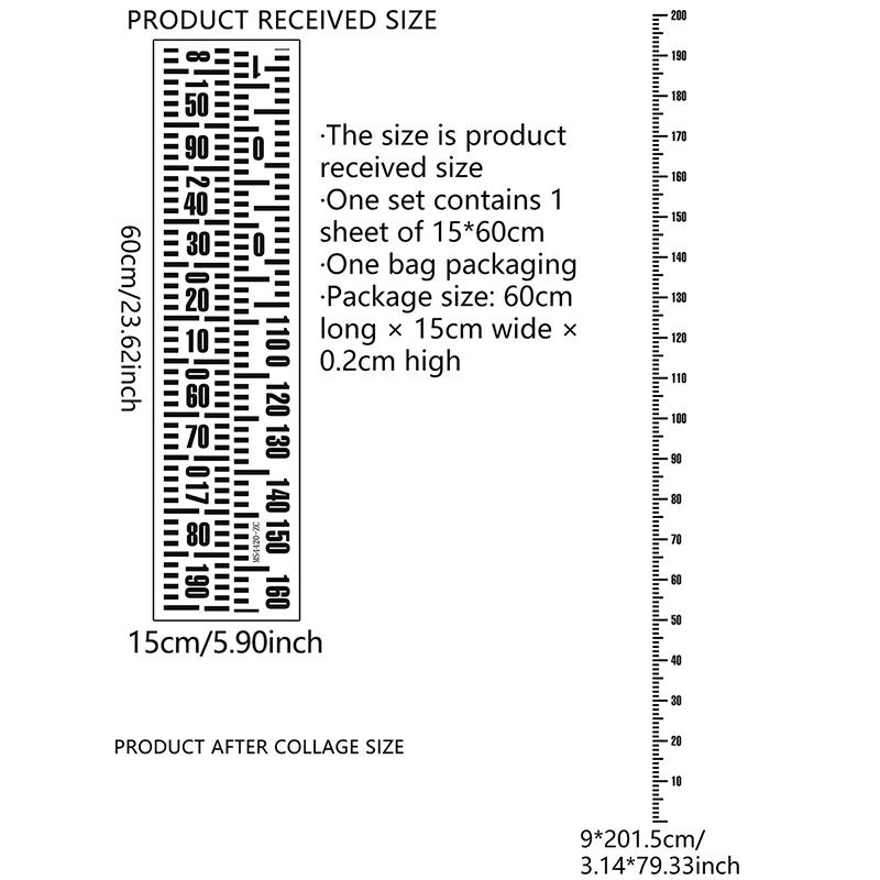 Cartoon Height Scale Wall Sticker Creative Measure Height Children Ruler Grow Up Chart Wall Self-Adhesive Decals Room Decoration