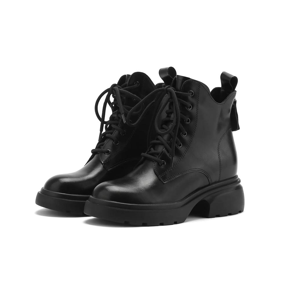 Женские ботинки из натуральной кожи Весна Осень Обувь на платформе для женщин Модные ботинки на шнуровке Европейская женская обувь Ботильоны для женщин