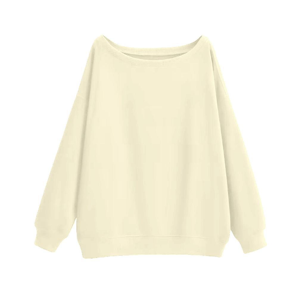 A New Laid-back Off-the-shoulder Hoodie for Women In Spring and Autumn, Featuring A Loose and Laid-back Style with A One-shoulder Collar