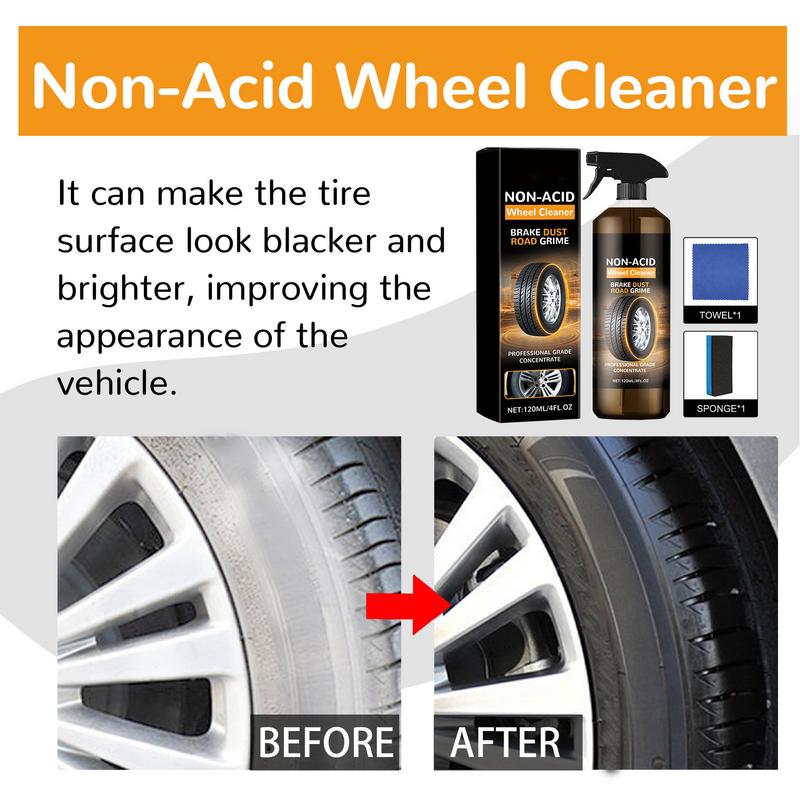 Car Wheel And Tire Cleaner Tire Shine Cleaning Agent Kit Long-Lasting Powerful Tire Retreader For SUVs Trucks Mini Cars RVs