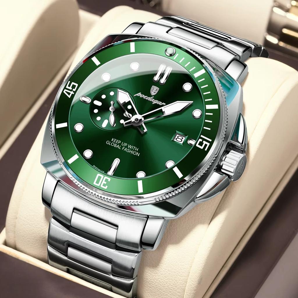 Роскошные Модные Мужские Часы Водонепроницаемые Светящиеся Дата Нержавеющая Сталь Мужские Часы Кварцевые Деловые Мужские Часы Reloj