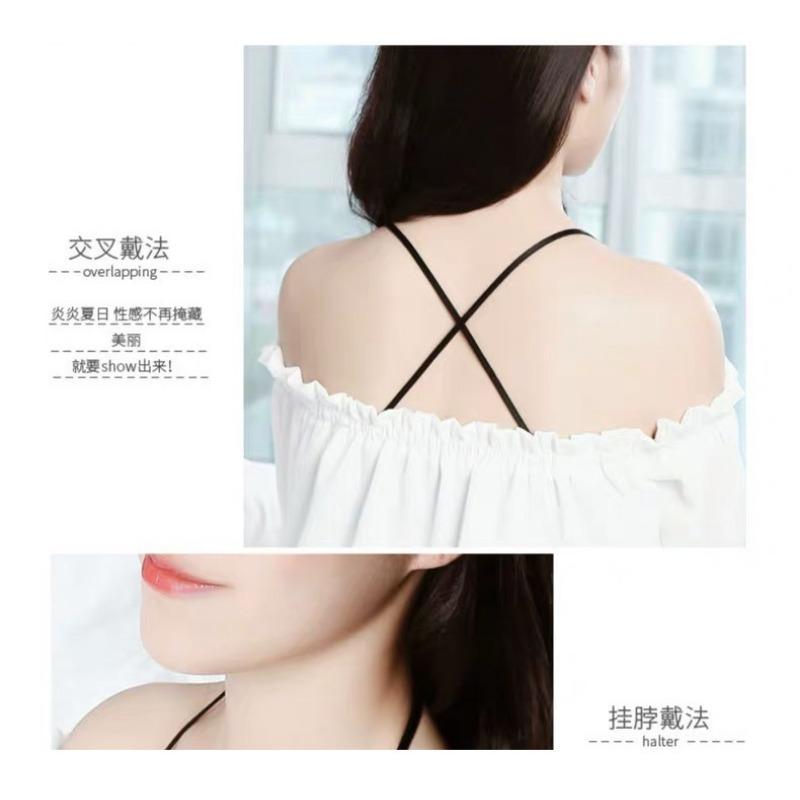 Fashion Rhinestone Letter Decor Invisible Non Slip Replacement Bra Straps For Women