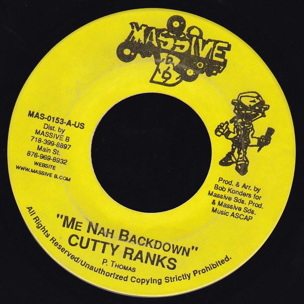 7-дюймовая пластинка CUTTY RANKS Me Nah Backdown MAS0153 Massive B 1998 US Reggae Ska Dub Б/у