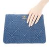 CHANEL  Clutch bag blue denim mens