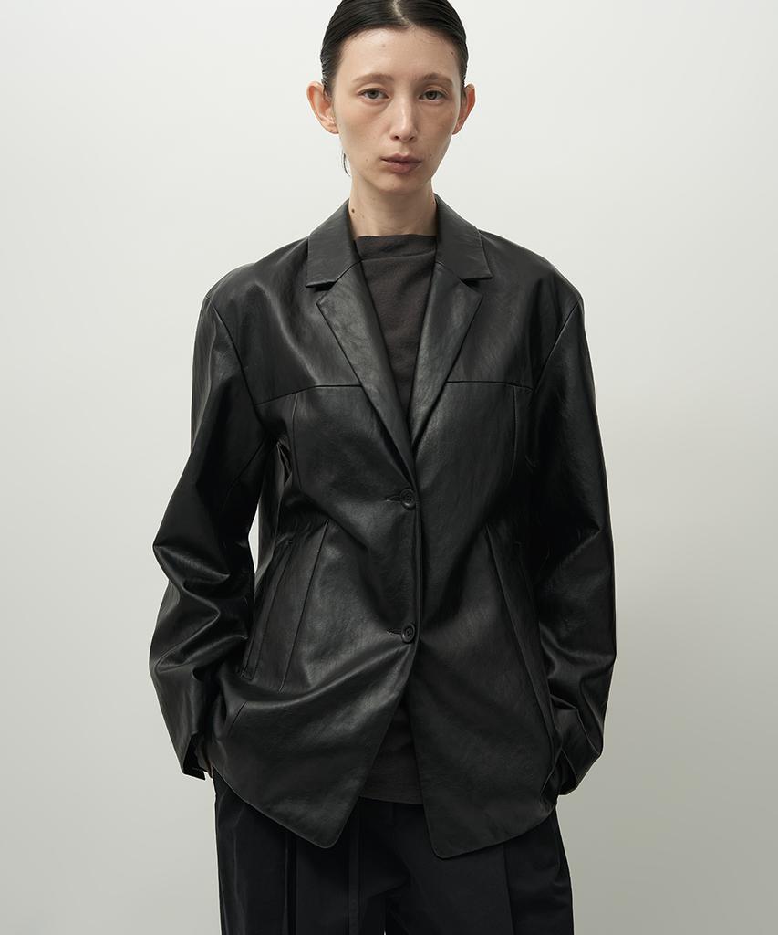 Rough Side White Label Faux Leather Jacket Crow