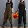 Autumn and Winter Plus Size Women's Casual Straight Wide-leg Corduroy Overalls Trendy All-match Fashion Jumpsuit