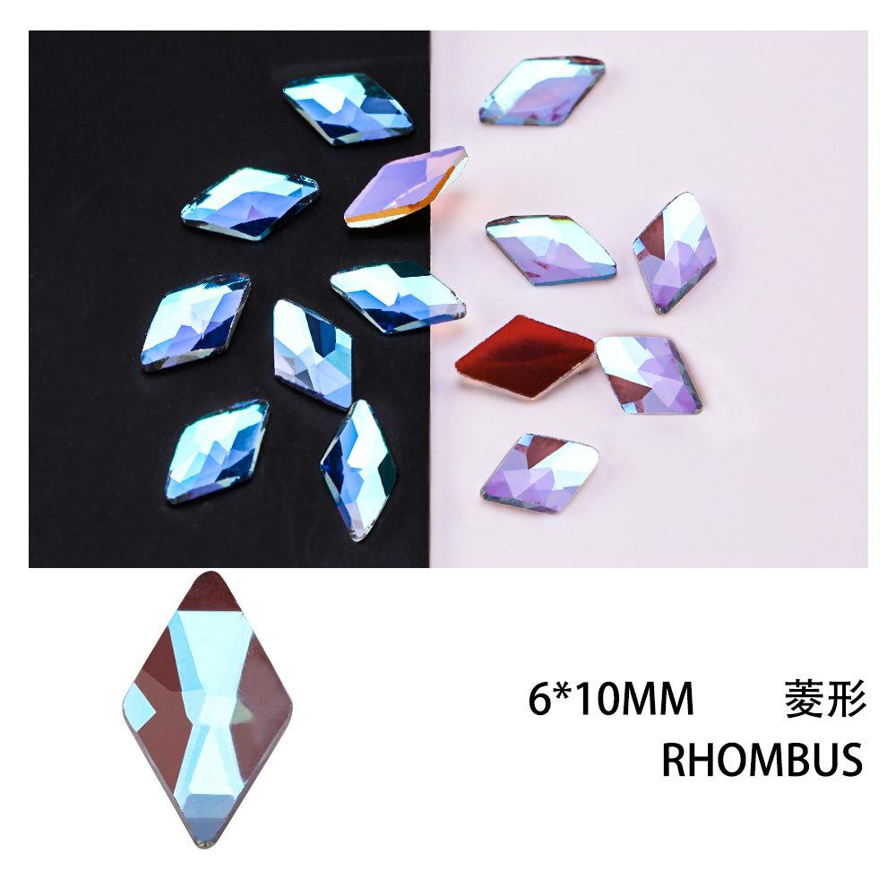 Aurora Phantom Purple Nail Art Flat Bottom Special-Shaped Diamond Diy Manicure Nail Art Jewelry
