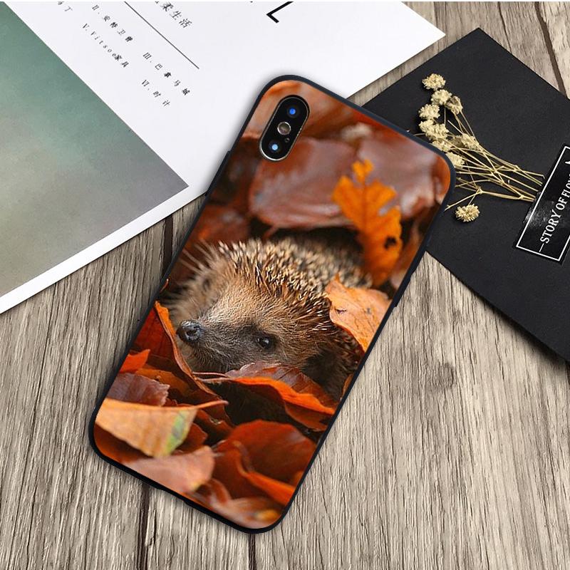 Черный силиконовый чехол для телефона «Ежик» для iPhone 12 XR XS Max 5 5S SE 2020 6 6S 7 8 PLUS X 11Pro Max11
