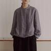 Винтажные льняные женские топы, блузки, осенние плиссированные свободные универсальные однотонные женские рубашки