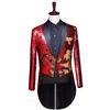 Men's Sequin Tuxedo Top Personality Trend Magic Show Clothing Shiny Clothing Club Clothing Dance