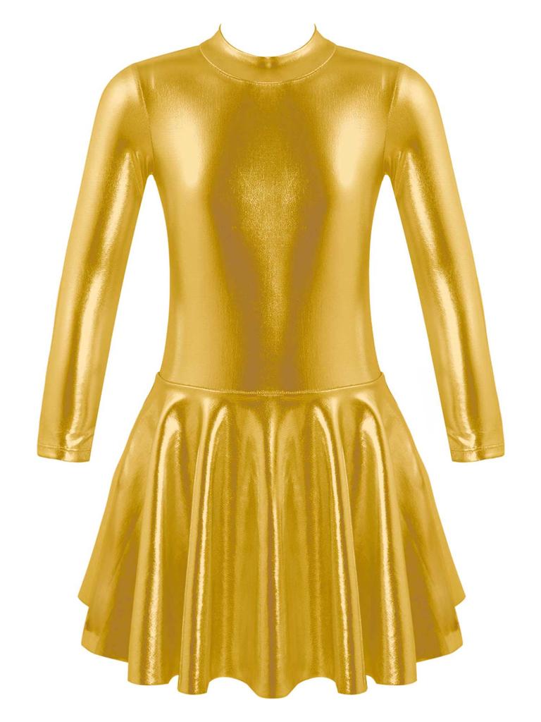 Детское платье для фигурного катания на коньках, танцевальная одежда для девочек, расклешенное платье с тонкой талией, юбка-шорта, костюмы для балета, танцевальной вечеринки, джаза, хип-хопа