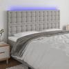 VidaXL LED Headboard Bedroom Furniture Double Bed Accessory Head of Bed Frame Interior Light Grey 3122872