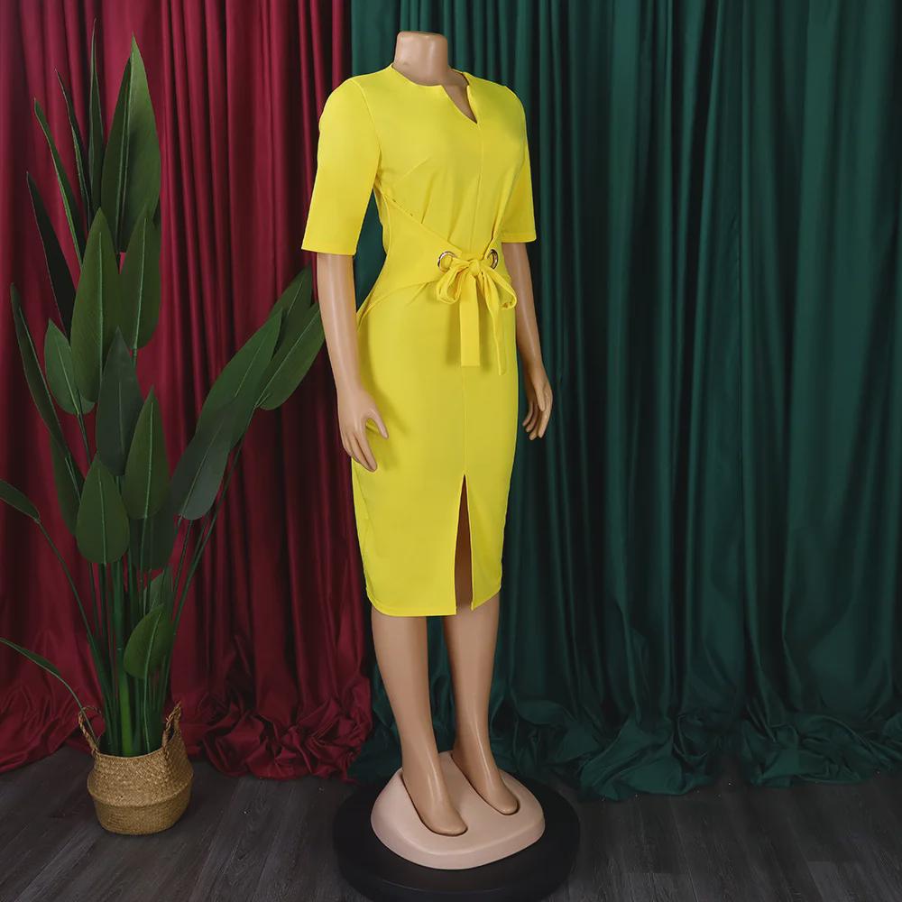 Осень 2024 Элегантное платье-карандаш с V-образным вырезом для женщин