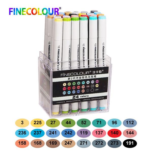 Finecolour EF101 160 Цветов Маркеры для Каллиграфии на Спиртовой Основе Двусторонние Кисть-Наконечник Арт-Маркеры для Рисования
