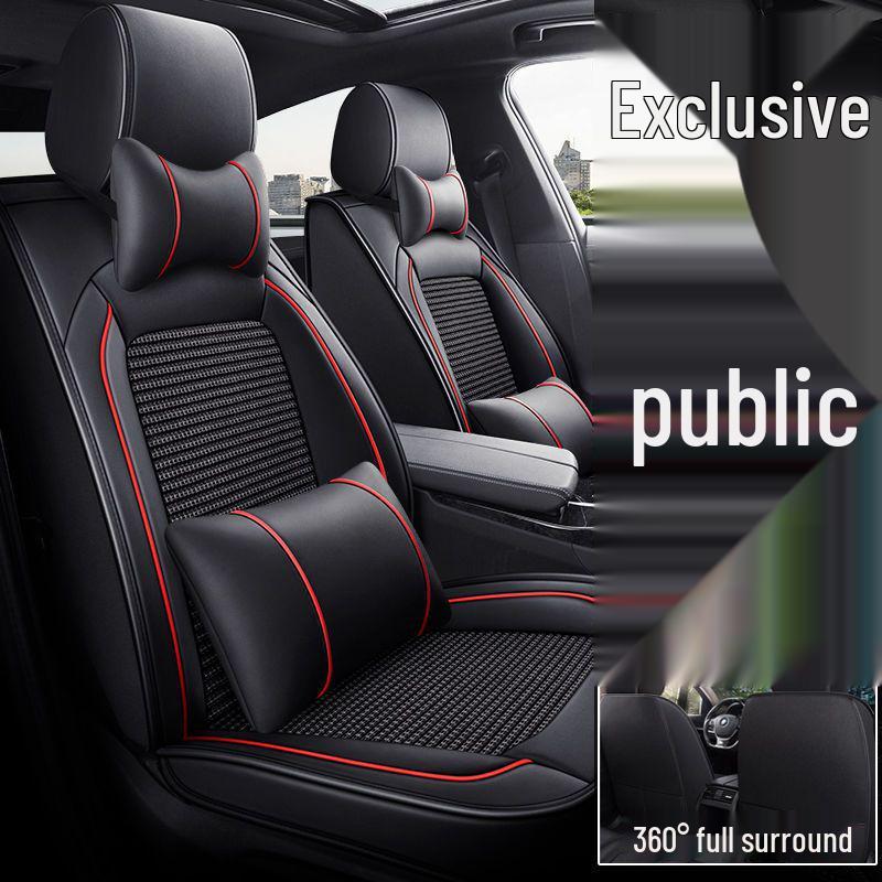 Volkswagen Lavida, Sagitar, Magotan, Passat, Bora, Lamando Seat Covers - Leather & Ice Silk, Full Coverage Cushion