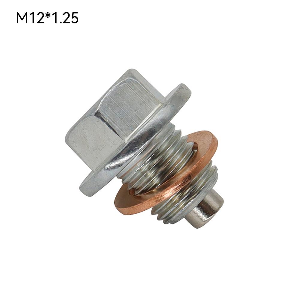Magnetic Oil Drain Sump Nut Stainless Steel Oil Drain Plug Screw Durable Auto Engine Protection Part M12x1.25 M14x1.5 M12 x1.75 Oil Drain Plugs 3
