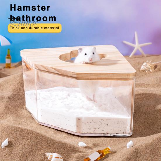 Прозрачная песочница для хомяка в ванной комнате, съемный контейнер для песочной ванны для мелких животных, маленький питомец
