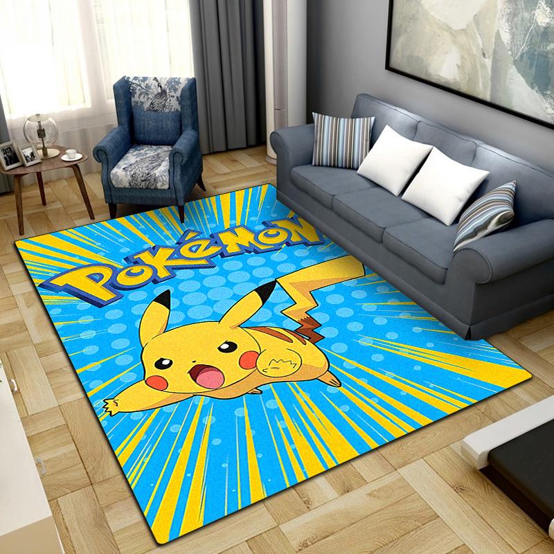 Anime Pocket Monster Printed Anti-slip Carpet Fashionable Decorative Rug Mat for Bedroom Living Room LXR129