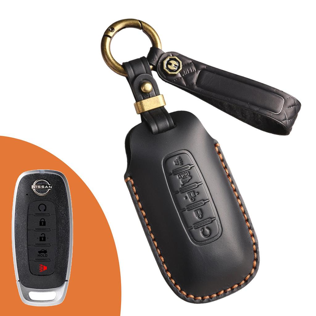 Кожаный чехол для ключа для новых моделей Nissan: Sylphy, Teana, Tanlu, Qashqai, Qijun, Jinke — стиль ретро с пряжкой