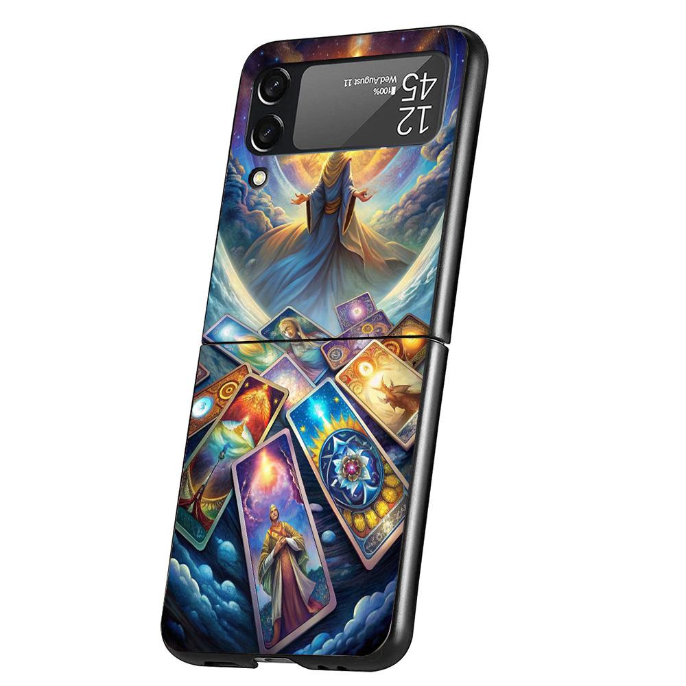Witch Tarot Card Cover Phone Case For Samsung Galaxy Z Flip 7 6 5 4 3 5G Flip7 Flip6 Flip5 Flip4 Flip3 Black Fundas Shell