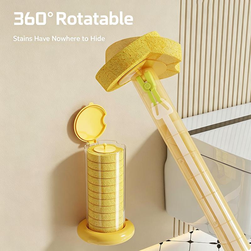 Disposable Toilet Brush Kit with Removable Heads for Bathroom Germ-Free and Efficient Strain-Free Cleaning