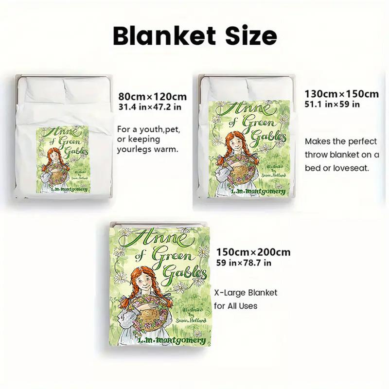Anne of Green Gables 2D Flat Pattern Flannel Blanket High quality All Seasons Warmth and Comfort Perfect for Christmas Gifts.NMT0928014