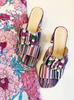 In The Balcony Paige Pleats String Pleats Rainbow Buckle Sandals 6Cm Heel