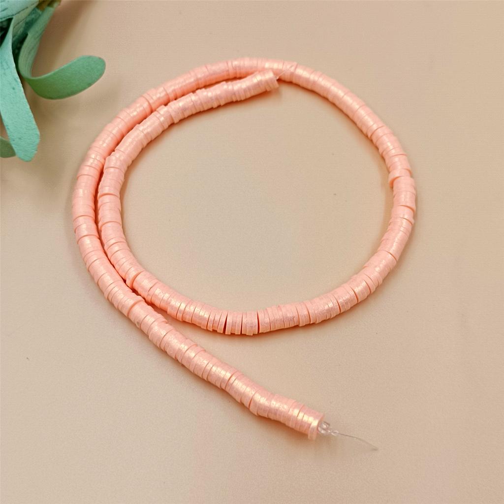 7 Colors 350PCS 1 String For Jewelry Making 6mm Spacer Beads Fashion Polymer Clay Pearlescent Powder Loose Beads DIY Handmade Necklace Bracelets