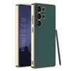 Чехол для мобильного телефона Samsung S25 Ultra Гальванический Однотонный Кожаный Защитный Чехол S25 Простой Чехол для Мобильного Телефона с Защитой от Падений