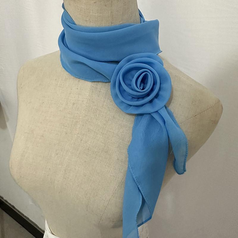 26 Colors Decorative Headscarf Solid Pink Rose Knitted Scarf Shawl Shawl Flower Sunscreen Headscarf Ladies Office Scarf