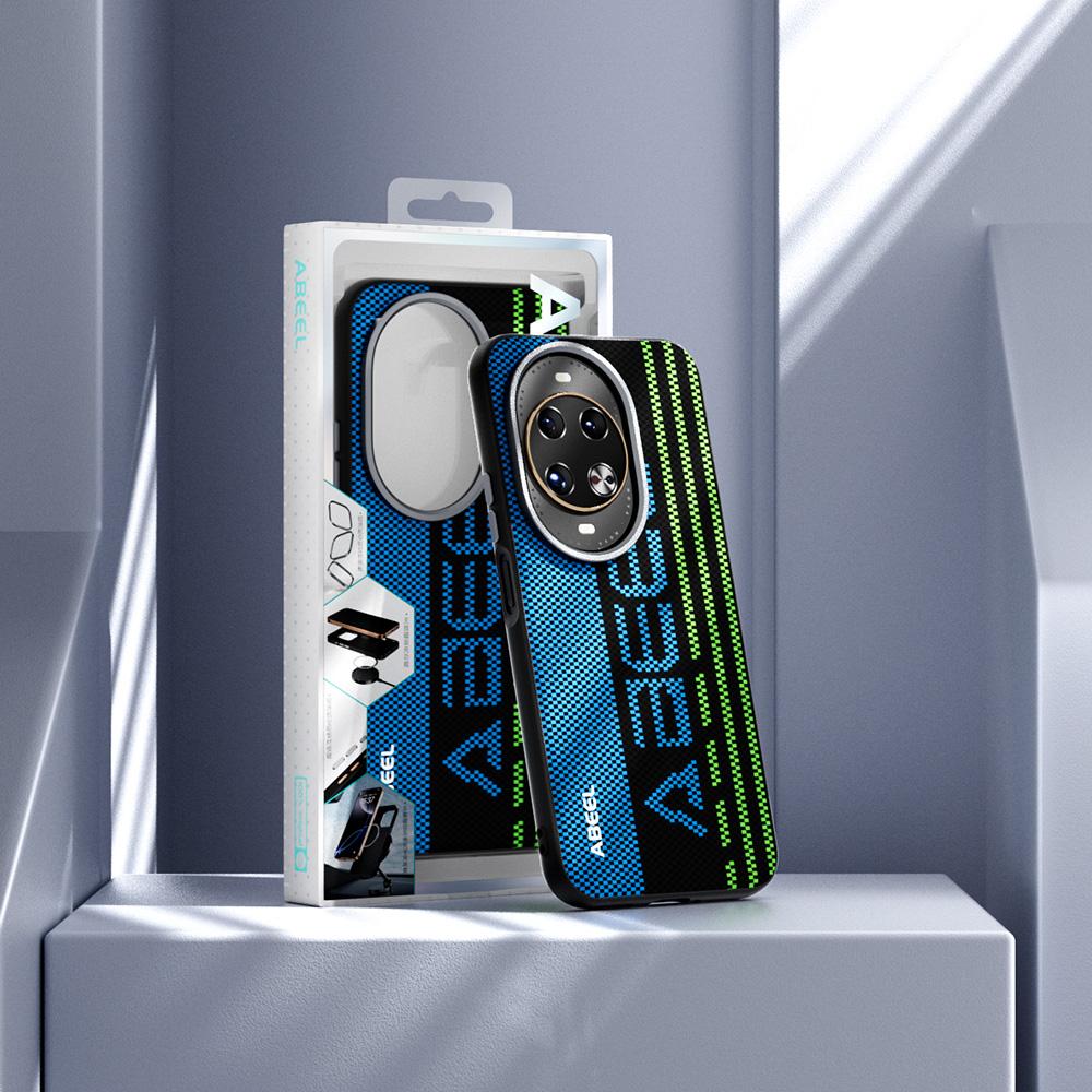 ABEEL For Huawei nova 14 Ultra 5G Magnetic Case Micro-Embossing 6D Printed PC TPU Aluminum Alloy Leather Phone Cover