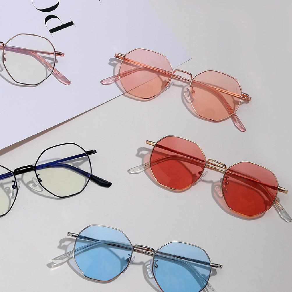 Очки 20047 Ретро Оправа Маленькая Оправа Многоугольник Металл Круглое Лицо Солнцезащитные Очки, Плоские Очки Женские