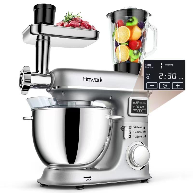 8L Commercial Blender and Multi-function Dough Mixer with Tabletop Egg Beater