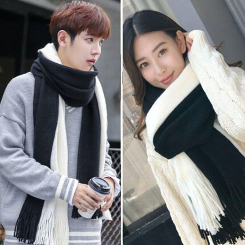 Windproof Long Wool Tassel Scarf Korean Style Winter Neckerchief Men Cashmere Scarf Women/Male