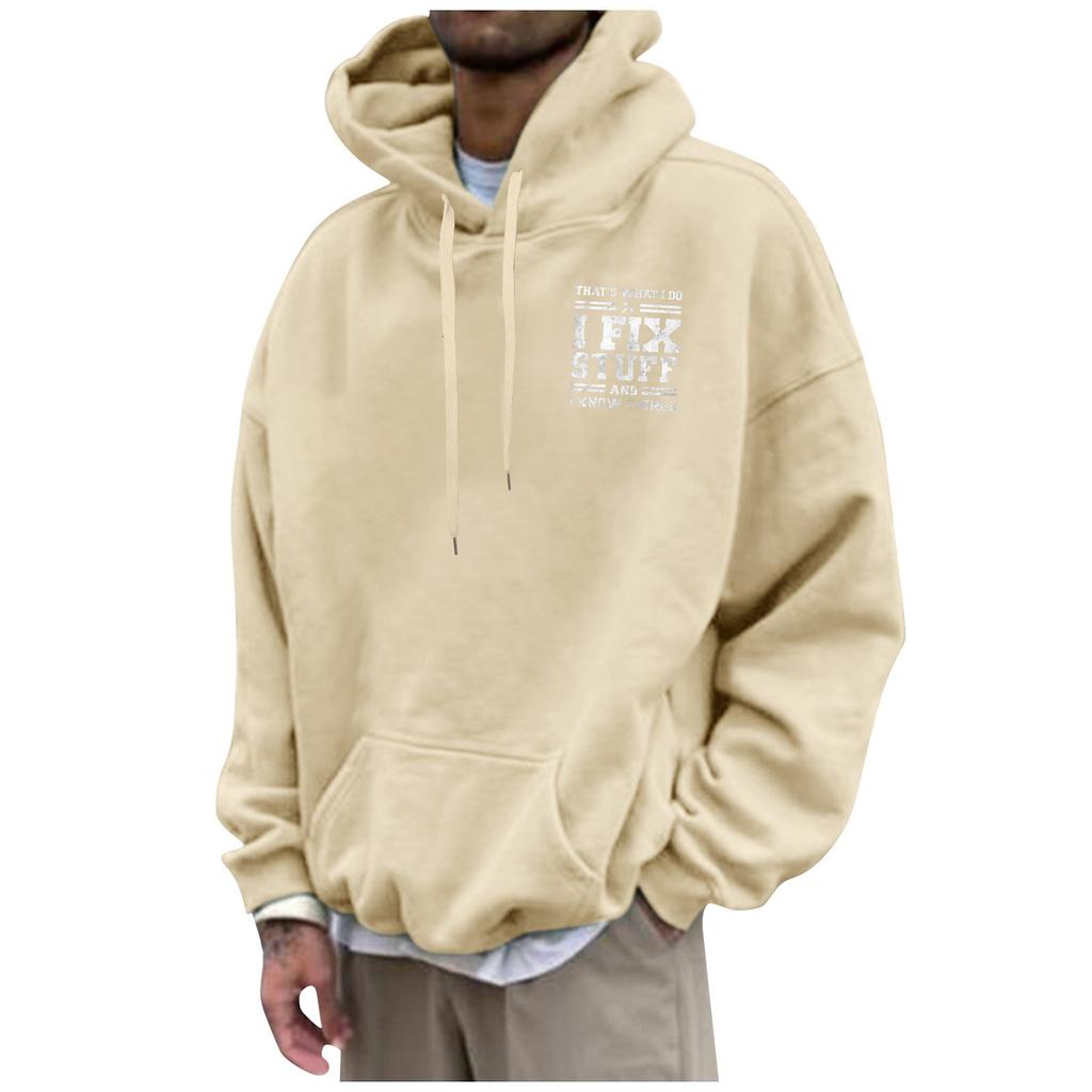 Men's Loose Printed Hooded Sweatshirt Men's Casual Fashion Sports Sweatshirt