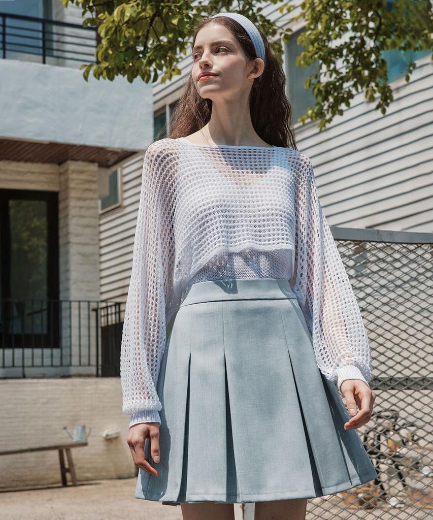 Zero Street [2 Colors] Light Pleated Skirt