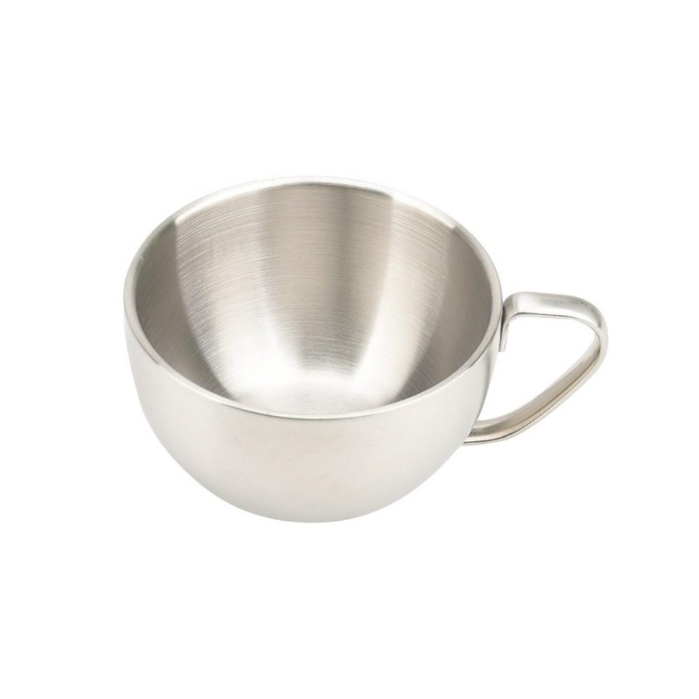 Stainless Steel Coffee Cup Set Heat Resistant Cup Saucer Set Exquisite Coffee Mug Cafe Accessories